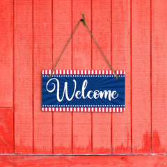 Welcome 5x10 Hanging Plus Wall or Door Sign | USA Home Decor