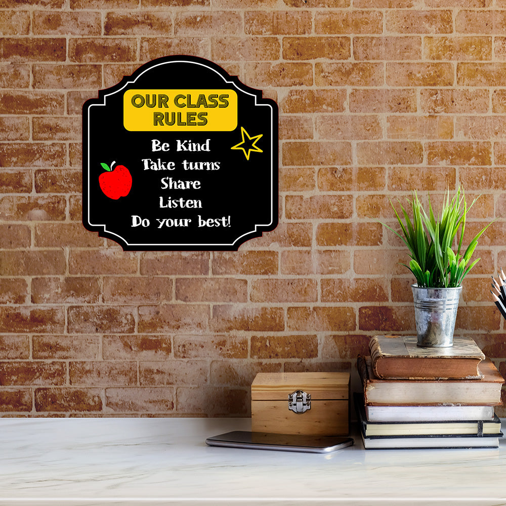 Heritage Plus Our Class Rules Be Kind Take Turns Share Listen Do Your Best! Wall or Door Sign | School Signage