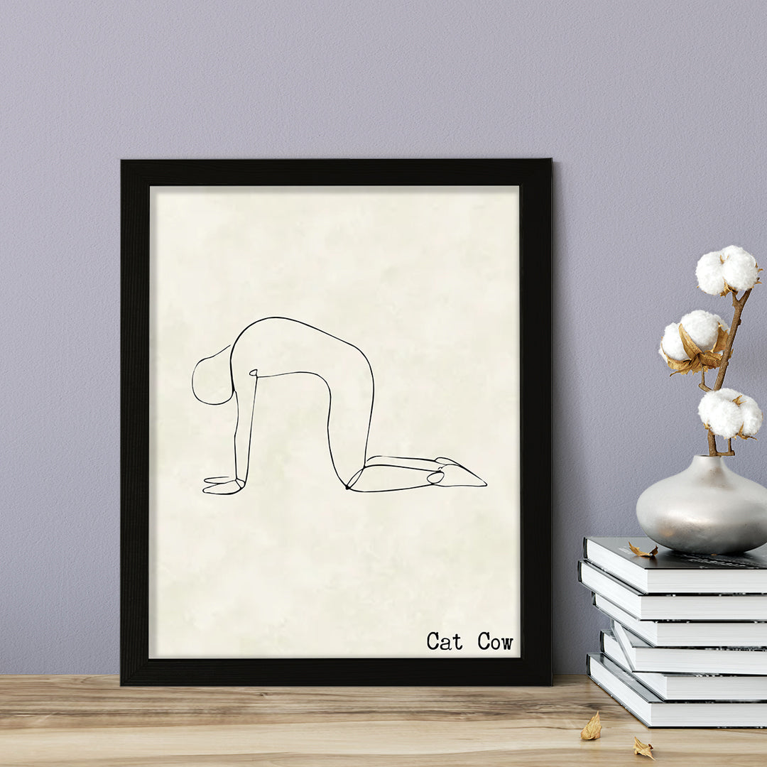 Cat Cow, FRAMED Print Yoga Wall Art