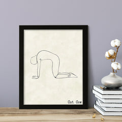 Cat Cow, FRAMED Print Yoga Wall Art