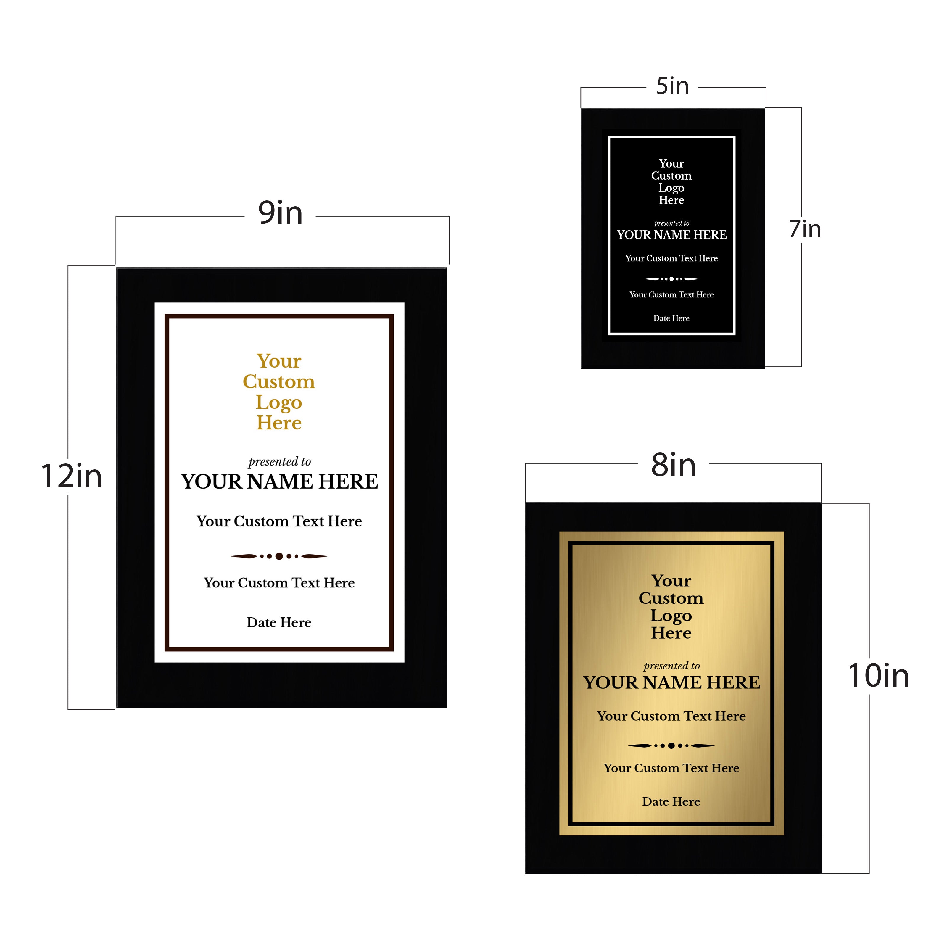 Custom Logo Black Frame Wooden Award Plaque | Easel Mount Option | Upload Your Logo | Recognition of Achievement and Service Personalizable Plaques