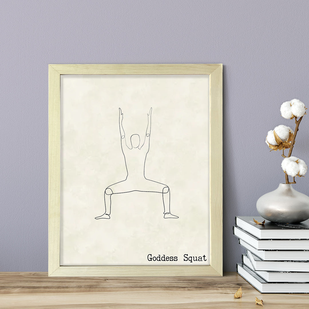 Goddess Squat, FRAMED Print Yoga Wall Art