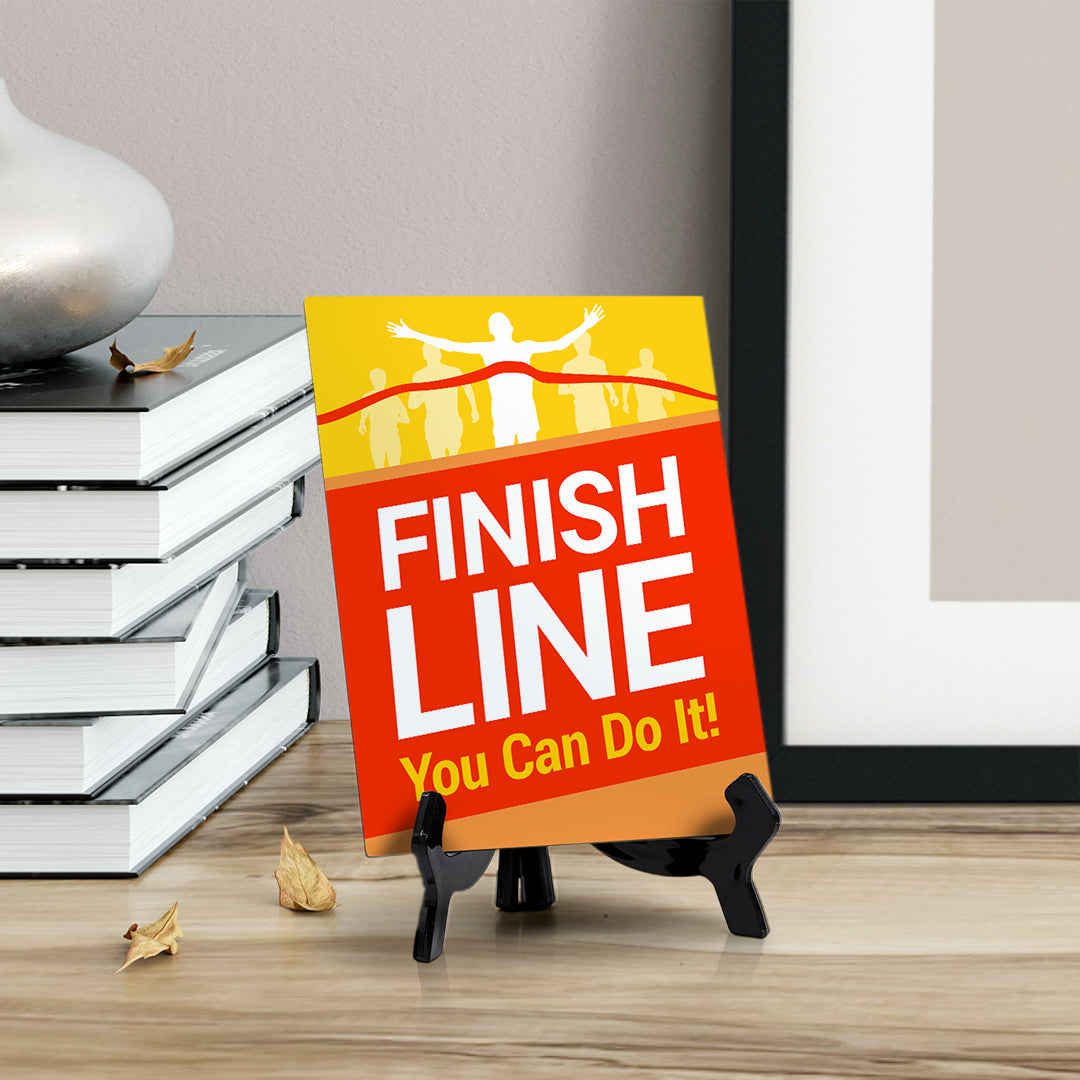 Signs ByLITA Finish Line: You Can Do It! Table Sign with Acrylic Stand (6x8“)