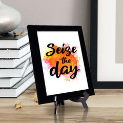 Seize The Day Decorative Wall Plaque (Full Color) | Positive Affirmation Inspiration Décor