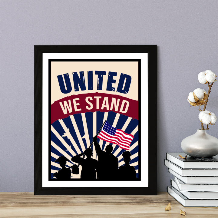 Designs ByLITA United We Stand, Wall Print Art | USA Patriotic Decoration (Unframed or Framed)