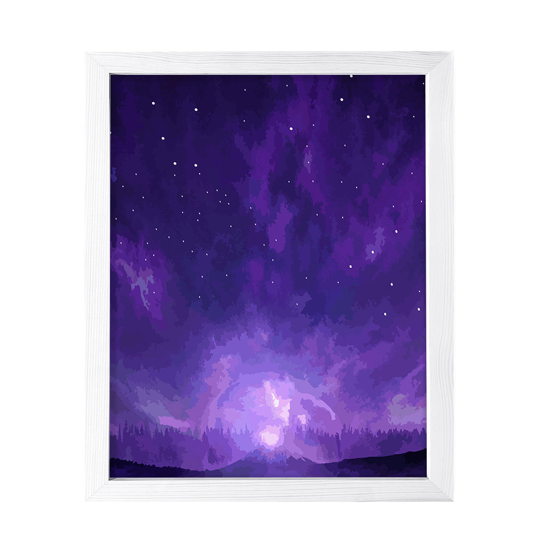 Designs ByLITA Violet Dreams Starry Night, Wall Print Art | Beautiful Flowers | Stylish Modern Decoration For The Home and Office