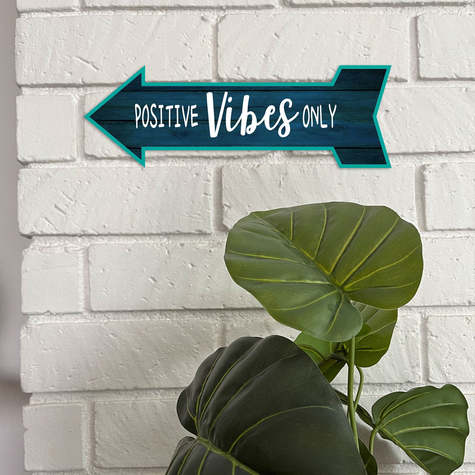 Arrow Shape Positive Vibes Only 12x4" Wall or Door Sign | Funny Home Decor | Shop Décor