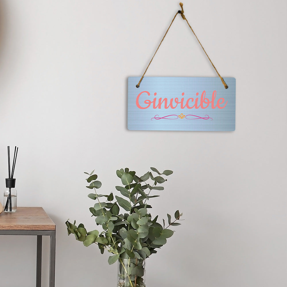 Ginvincible 5x10 Hanging Plus Wall or Door Sign | Family and Friends Home Decor