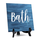 Signs ByLITA Bath, Wood, Square Bathroom Table Sign (5" x 5")