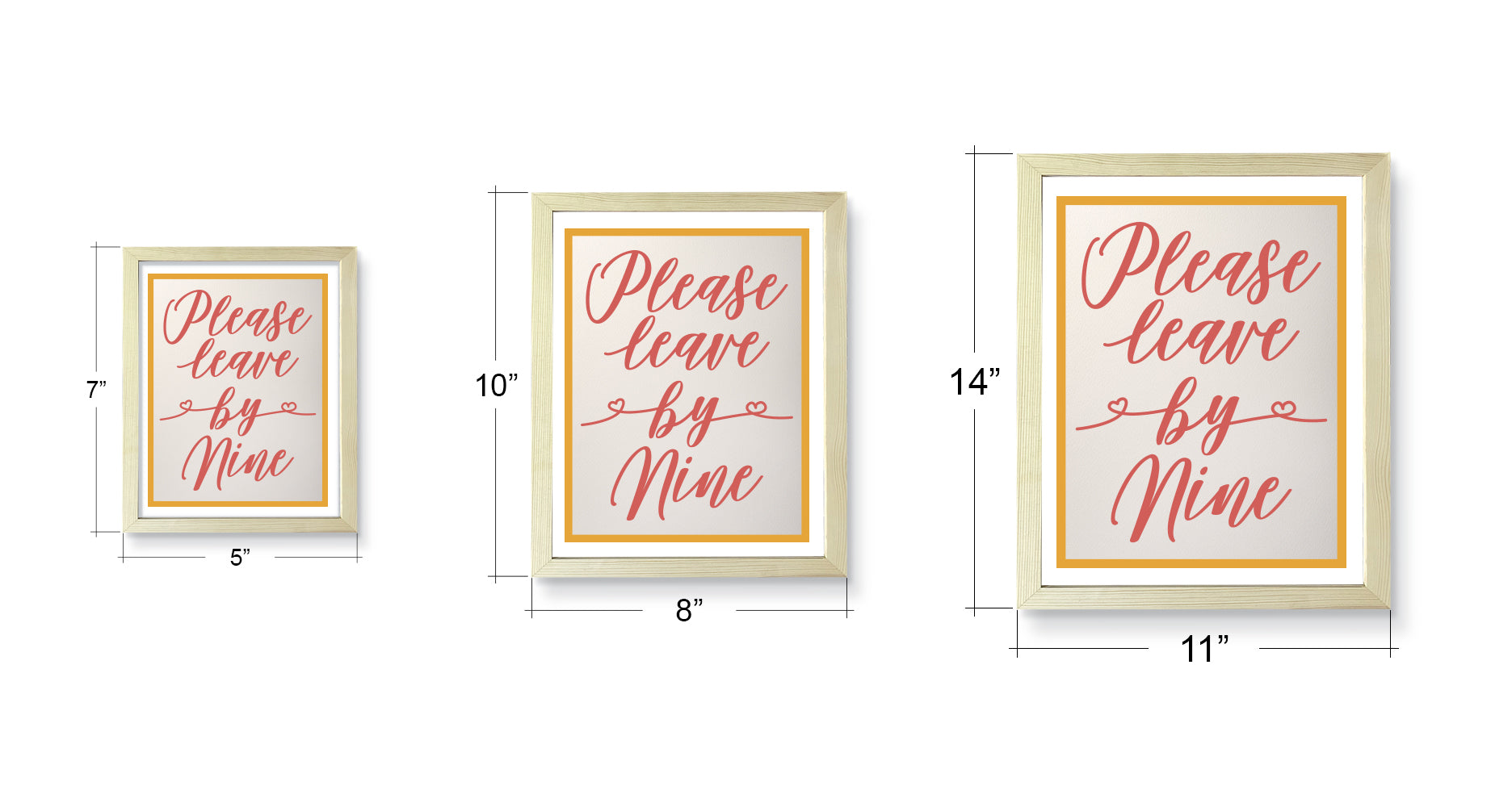 Designs ByLITA Please Leave By Nine, Wall Print Art | Funky Home Décor