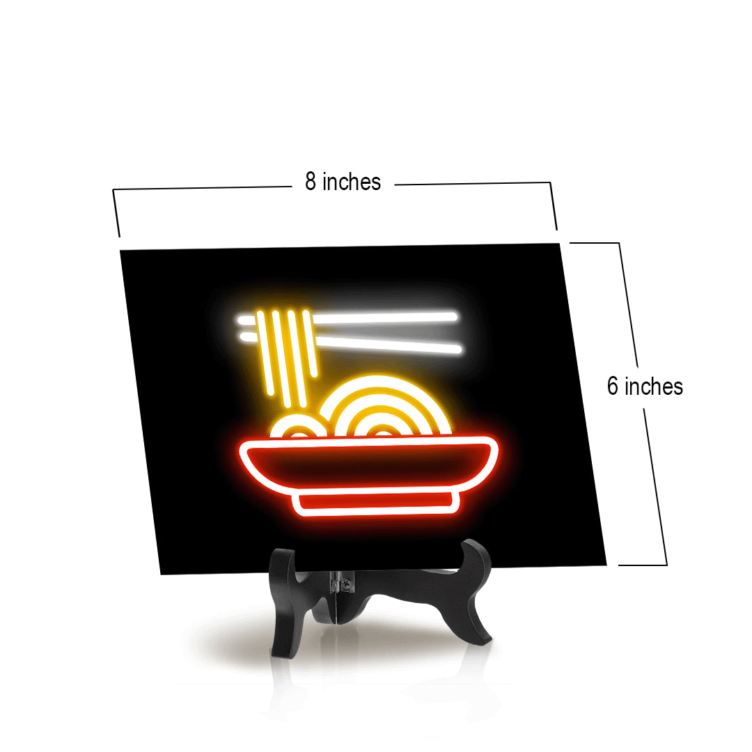 Noodles Neon Graphic Style Table Sign with Acrylic Stand (6x8“) | Live Streamer Gaming Themed Decoration
