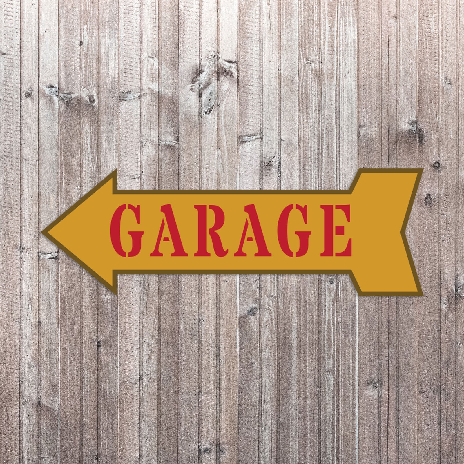 Arrow Shape Garage 12x4" Wall or Door Sign | Funny Home Décor