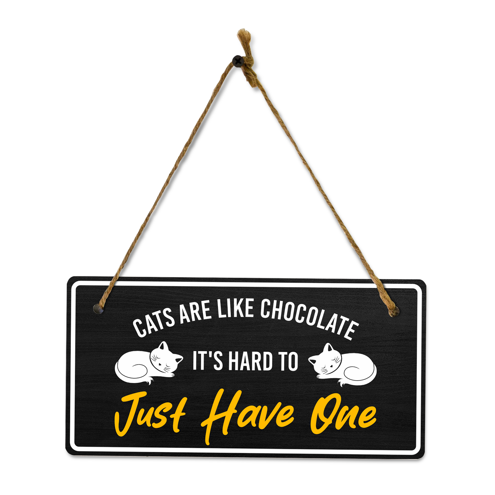 Cat Lovers Home Decor 5x10 Hanging Plus Wall or Door Sign
