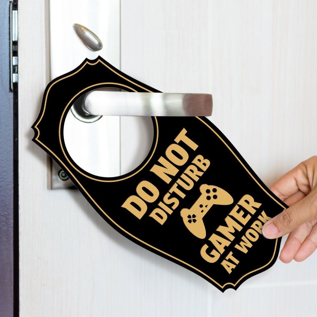 Do Not Disturb Gamer At Work Door Hanger | House or Business Door Sign
