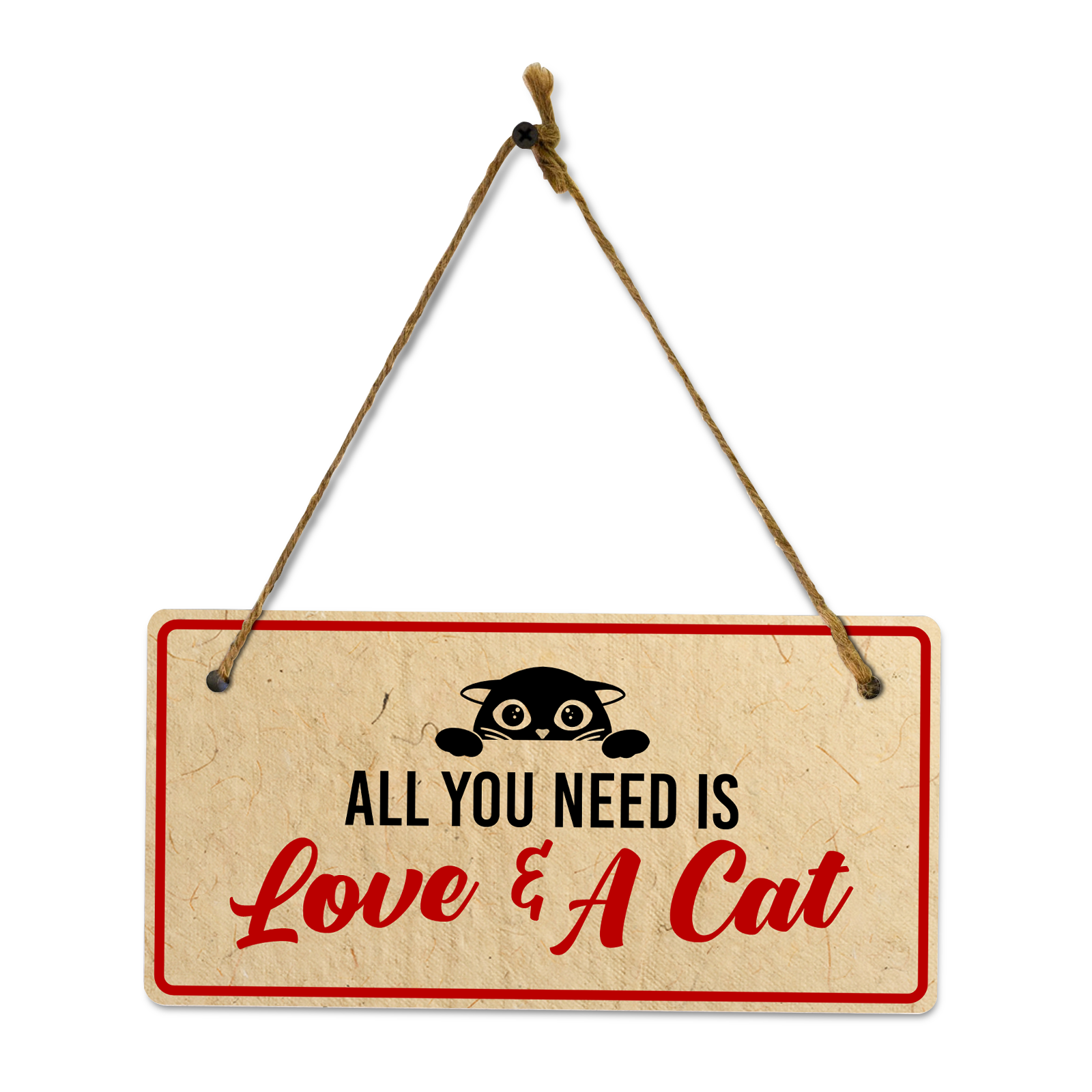 Cat Lovers Home Decor 5x10 Hanging Plus Wall or Door Sign