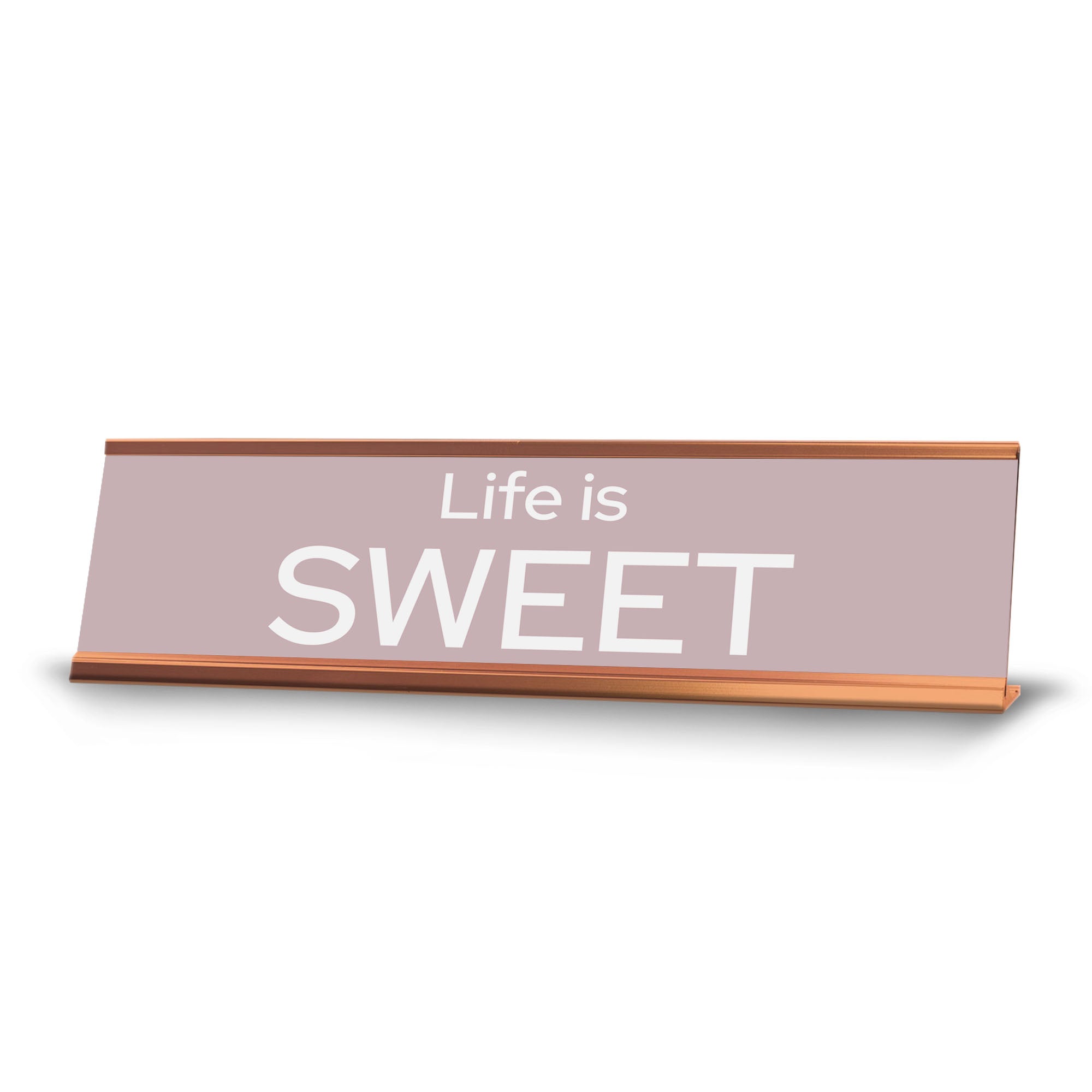Signs ByLITA Life Is Sweet Gold Frame, Desk Sign (2x8")
