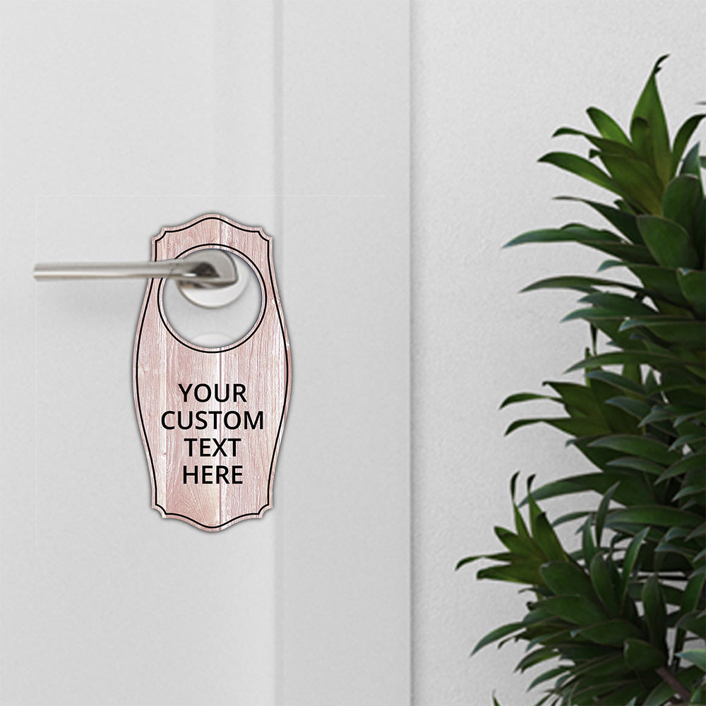 Custom Full Color With Your Logo Door Hangers (4 x 8") | Personalized Door Handle Signs for Homes and Businesses | Create Your Own Message