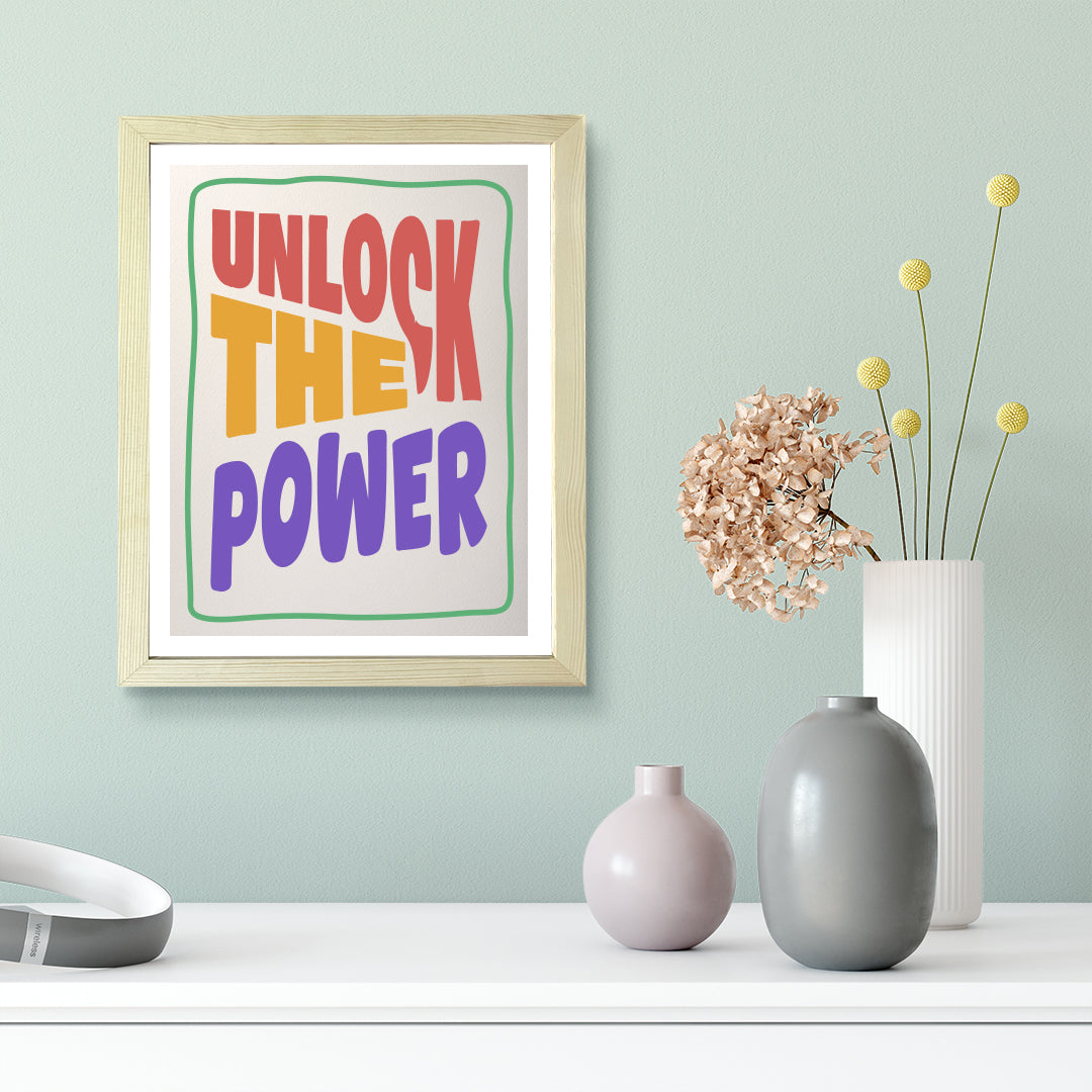 Designs ByLITA Unlock the Power, Wall Print Art | Funky Home Decor