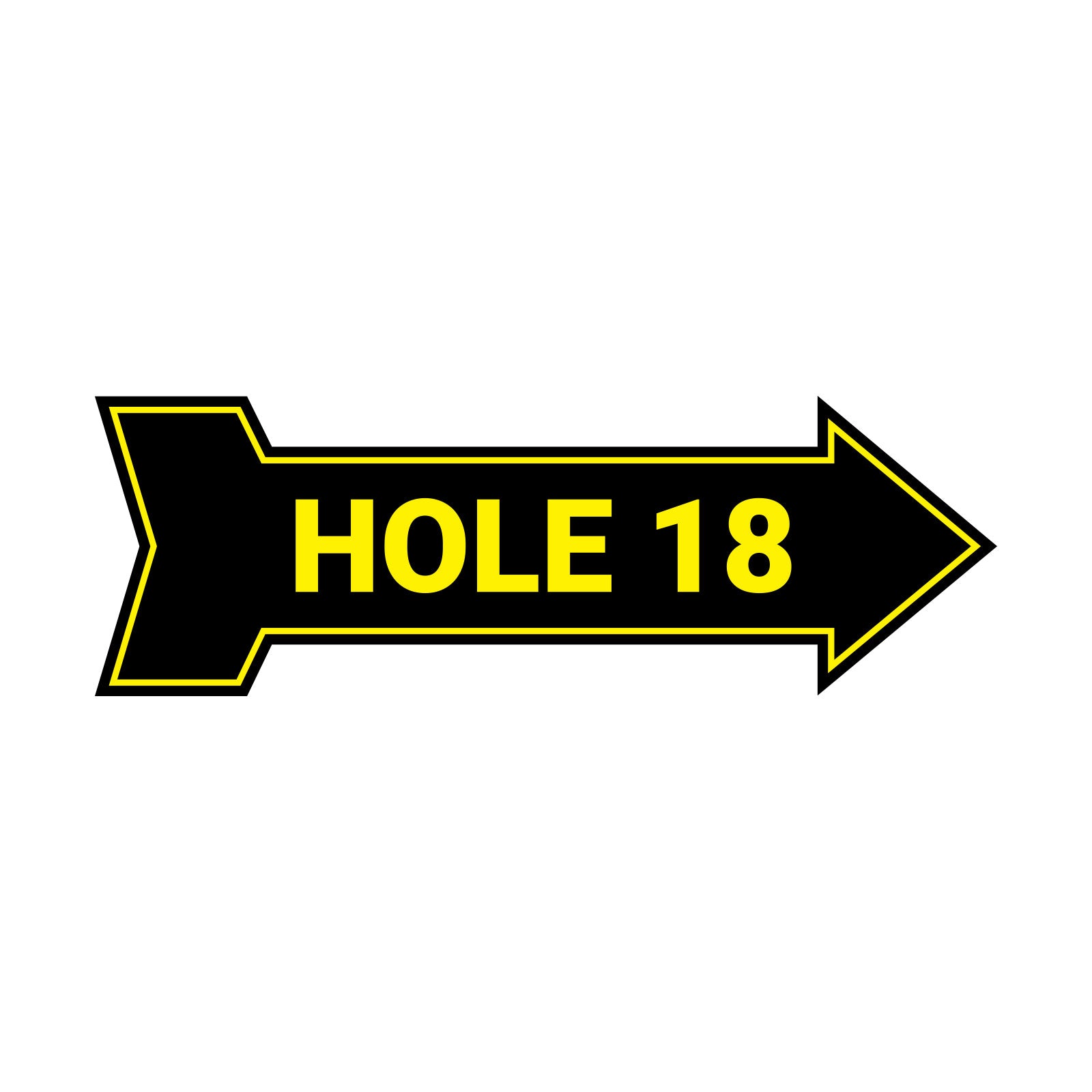 Arrow Shape Hole 18 12x4" Wall or Door Sign | Golf Signage