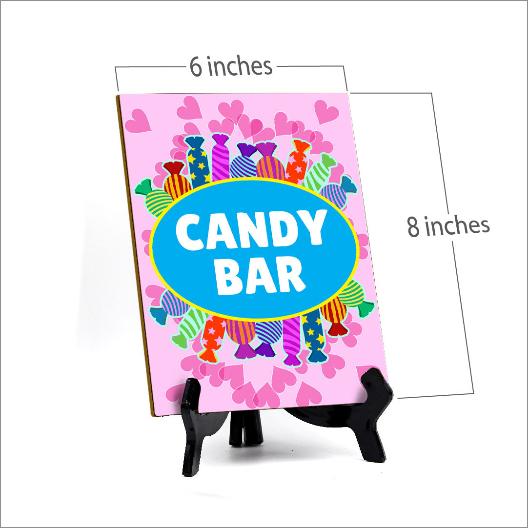 Signs ByLITA Candy Bar, Table Sign with Acrylic Stand (6x8“)