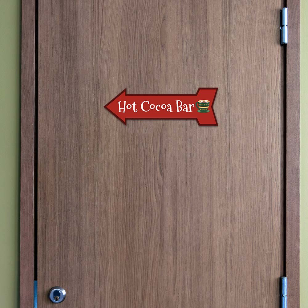 Arrow Shape Plus Hot Cocoa Bar 12x4" Wall or Door Sign | Christmas Holiday Decoration