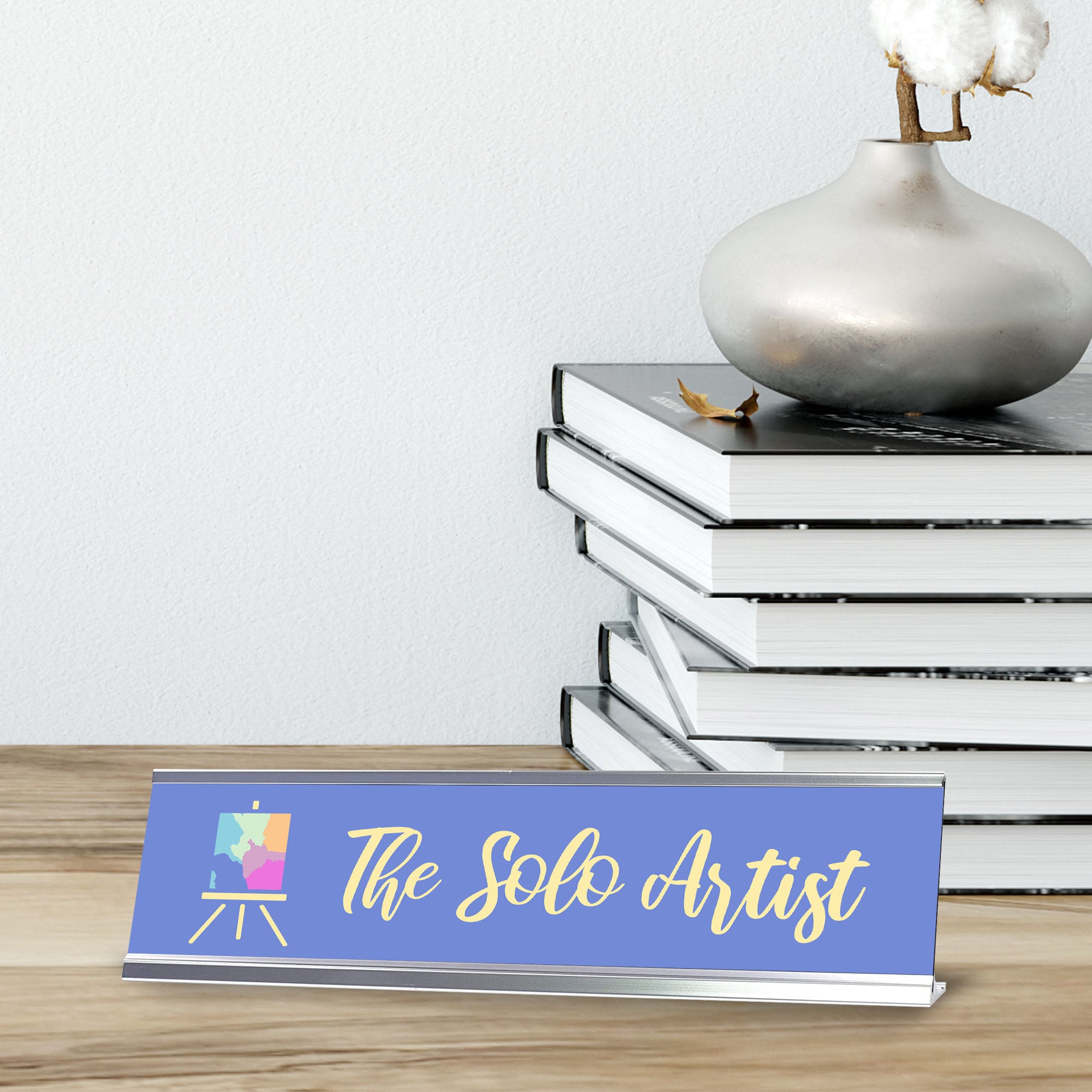 The Solo Artist, Silver Frame, Desk Sign (2x8)