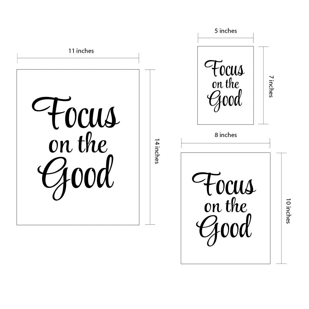 Designs ByLITA Focus On The Good, Framed Wall Art Print | Positive Motivational Decor