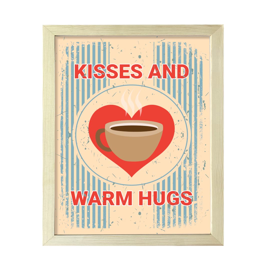 Signs ByLITA Kisses and Warm Hugs, UNFRAMED Print Inspirational Wall Art