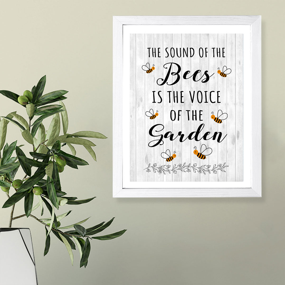 Designs ByLITA The Sound of The Bees Is The Voice Of The Garden, Wall Print (Framed) | Home Decor