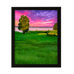 Rose Tinted Rural Sunset, Framed Print Sign Easy Installation | Beautiful Sunsets | Stylish Modern Decoration For The Home and Office