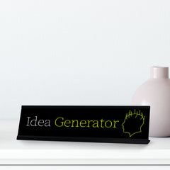 Idea Generator, Chips Black Frame, Desk Sign (2x8”)