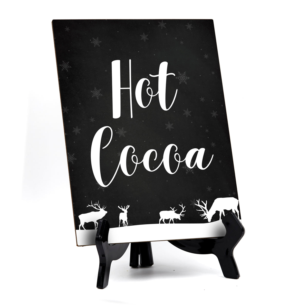 Hot Cocoa Sign with Easel, Reindeer Design (6 x 8")