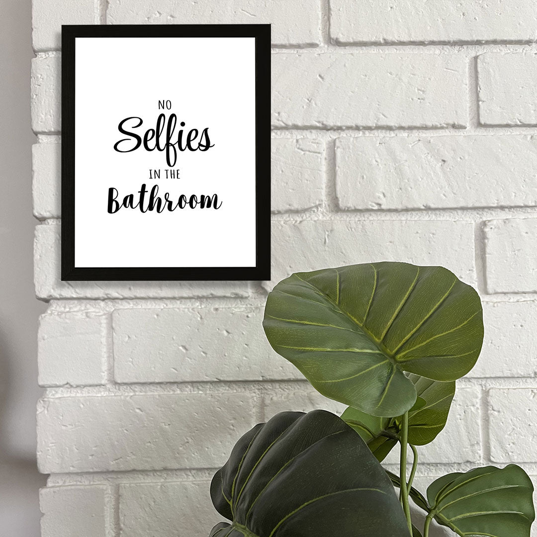 Designs ByLITA No Selfies In The Bathroom, Wall Print Art | Bathroom Décor