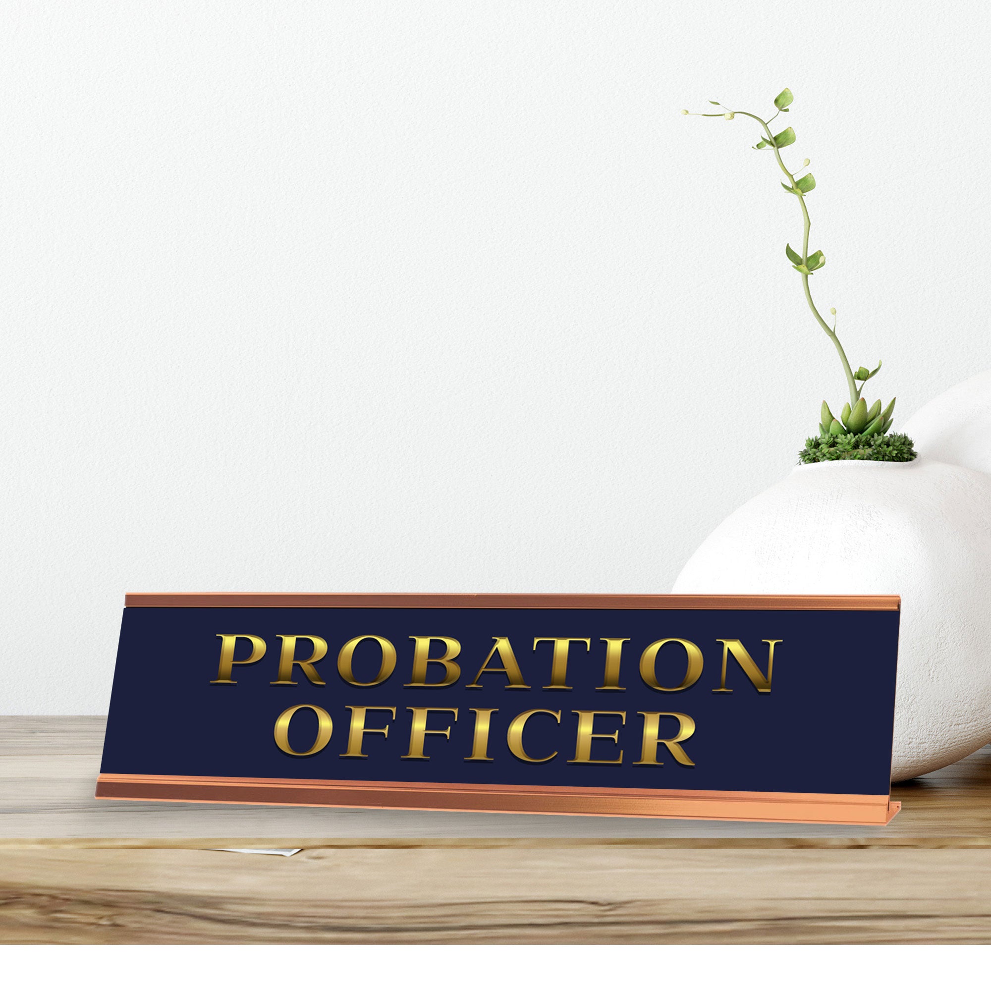 Signs ByLITA Probation Officer Gold Frame, Novelty Desk Sign (2x8?)
