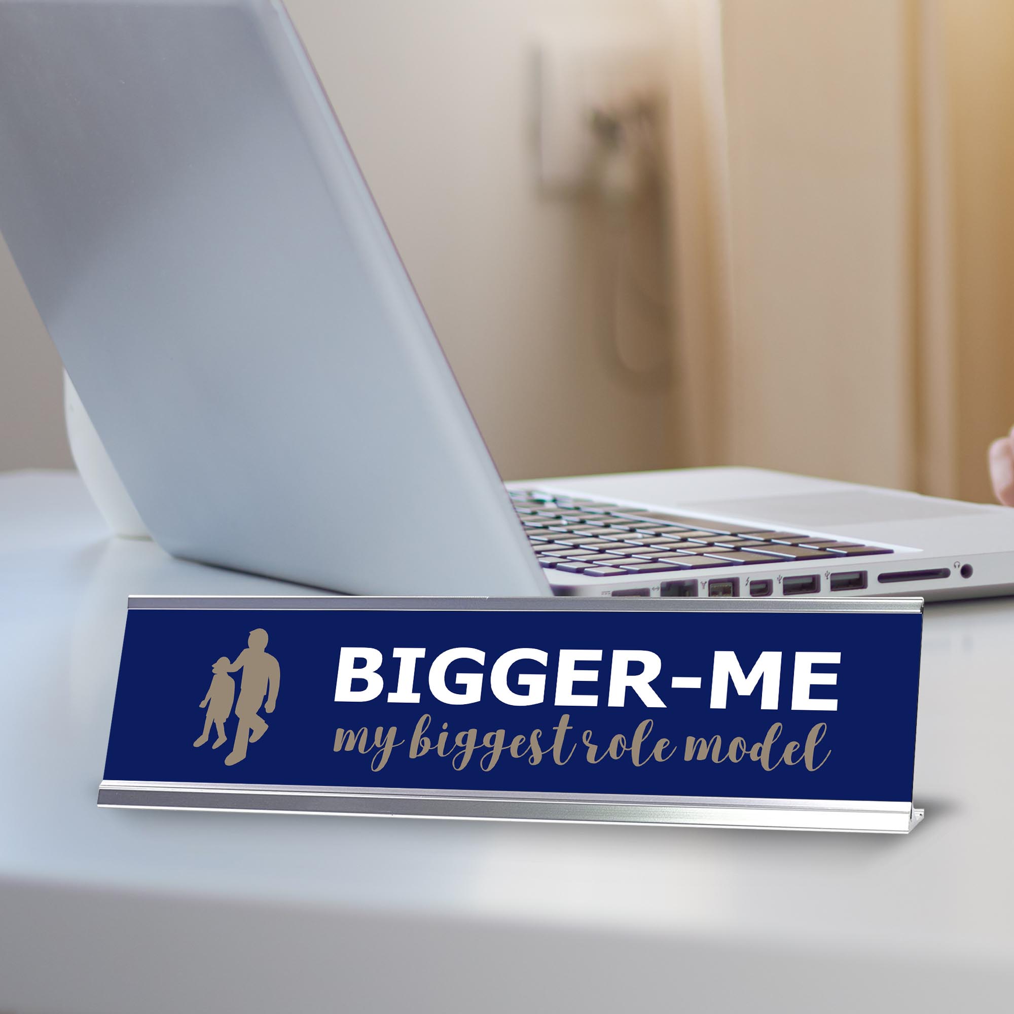 Signs ByLITA Bigger-Me, My Biggest Role Model Silver Frame, Desk Sign (2x8")