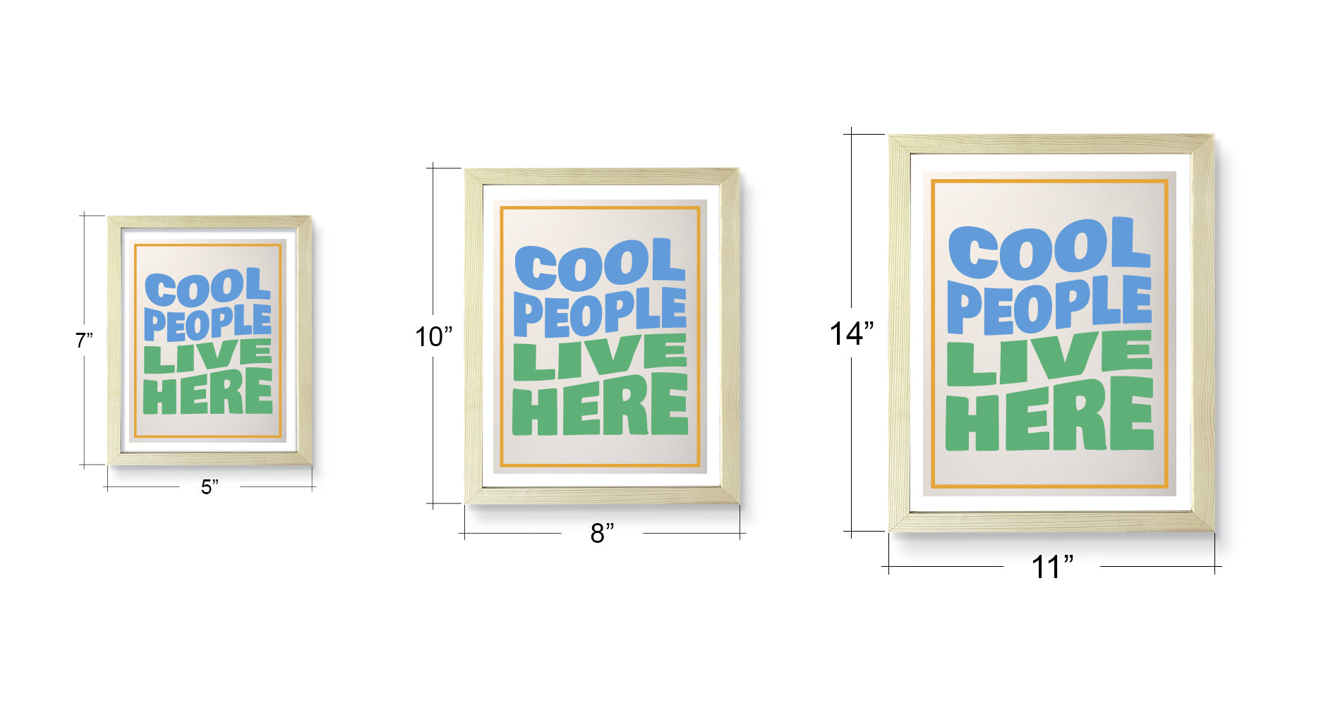 Designs ByLITA Cool People Live Here, Wall Print Art | Funky Home Decor