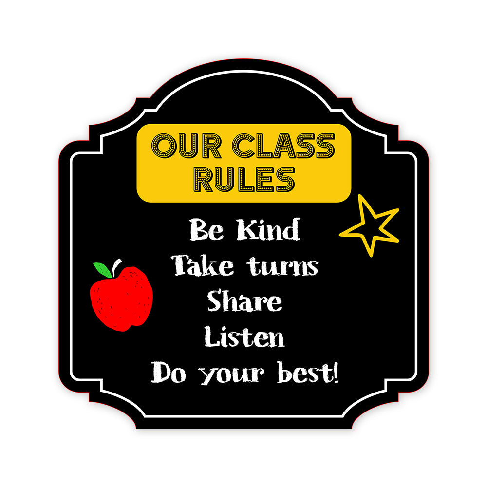 Heritage Plus Our Class Rules Be Kind Take Turns Share Listen Do Your Best! Wall or Door Sign | School Signage