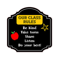 Heritage Plus Our Class Rules Be Kind Take Turns Share Listen Do Your Best! Wall or Door Sign | School Signage