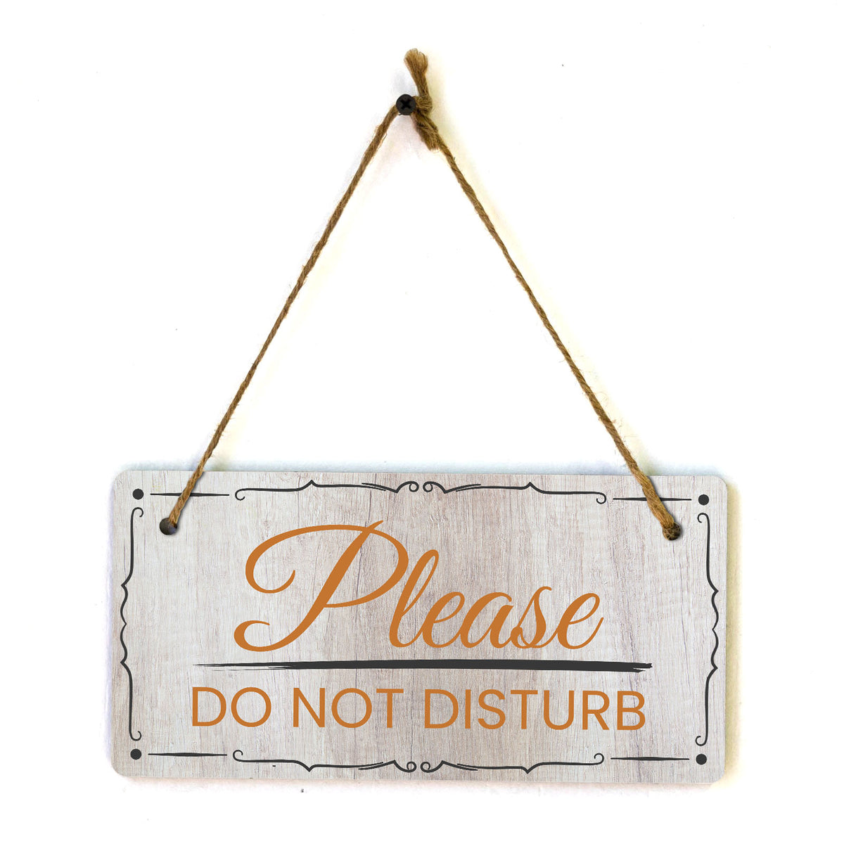 Please Do Not Disturb 5x10 Hanging Wall or Door Sign | Warm Welcoming Signage For Homes
