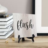 Signs ByLITA Flush, Wood, Square Bathroom Table Sign (5" x 5")