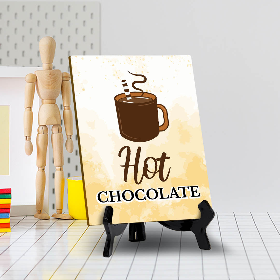 Signs ByLITA Hot Chocolate, Table Sign with Acrylic Stand (6x8“)
