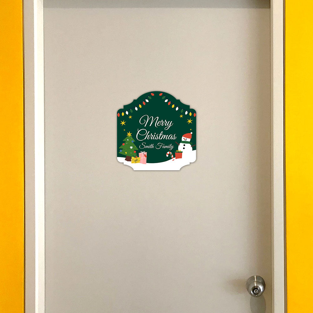 Heritage Plus Customizable Christmas Door or Wall Sign | Holiday Indoor Decoration