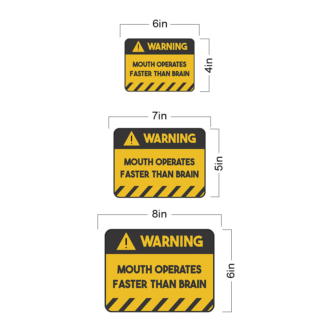 Classic Framed Plus Warning Mouth Operates Faster Than Brain Door or Wall Sign | Funny Home Decor