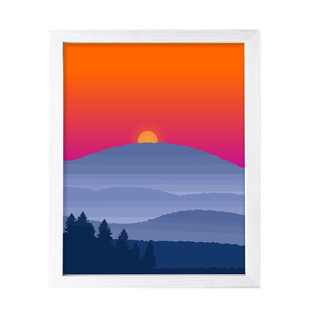 Designs ByLITA Blue Ridge Mountain Sunset, Wall Print Art | Beautiful Flowers | Stylish Modern Decoration For The Home and Office