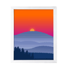 Designs ByLITA Blue Ridge Mountain Sunset, Wall Print Art | Beautiful Flowers | Stylish Modern Decoration For The Home and Office
