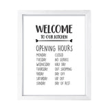 Welcome To Our Kitchen, Framed Wall Art, Home Décor Prints