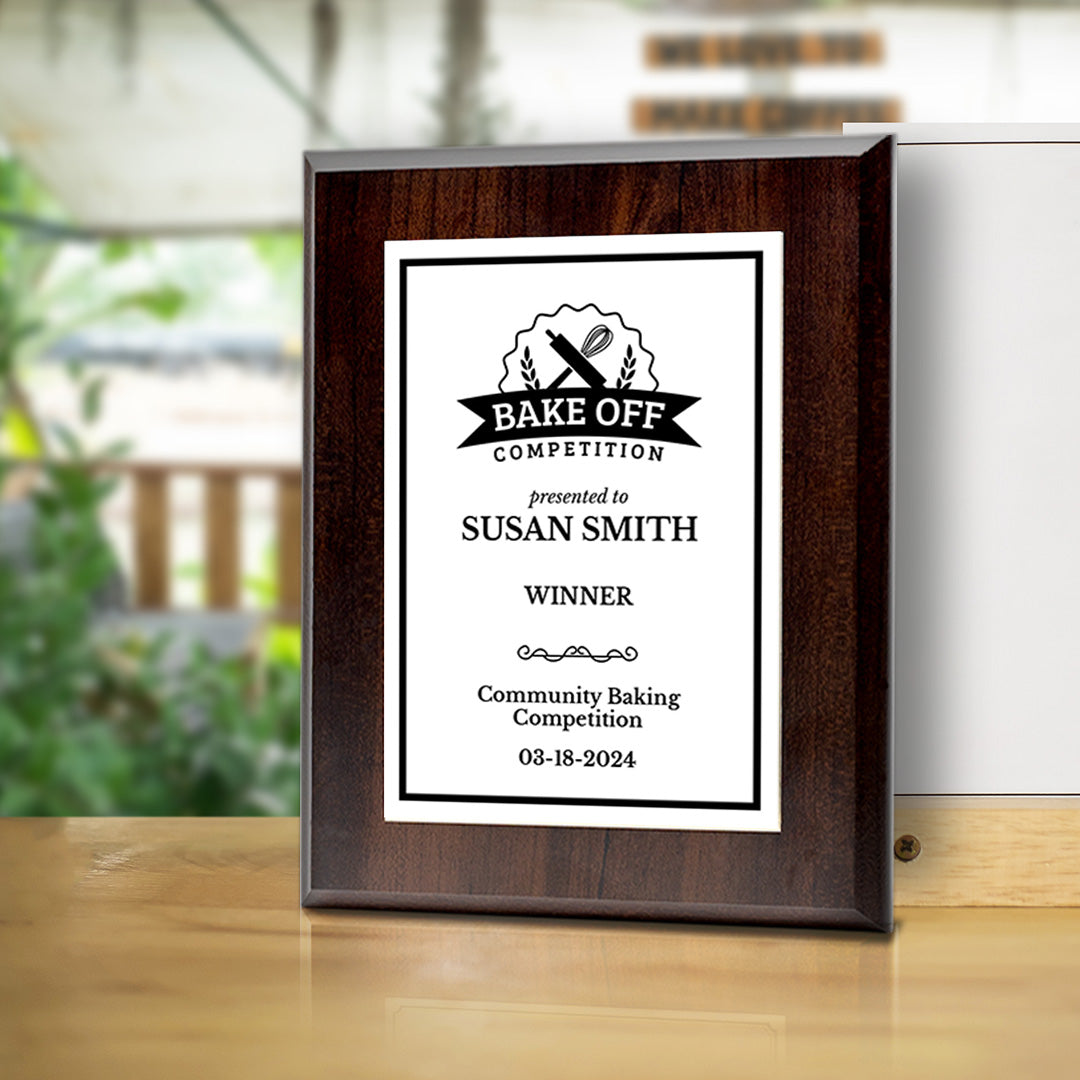 Bake Off Competition Customizable Award Plaque | Easel Mount Option | Achievement and Recognition Personalizable Plaques