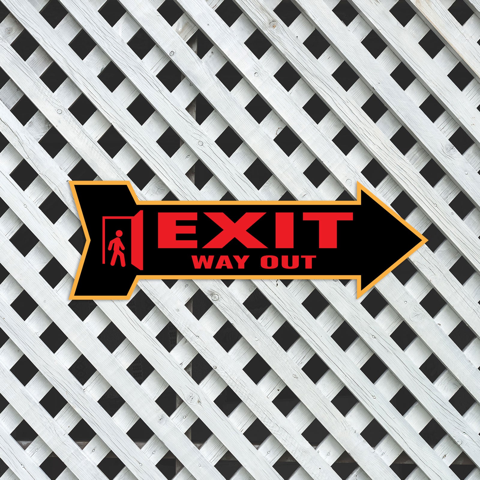 Arrow Shape Exit Way Out 12x4" Wall or Door Sign | Public Signage