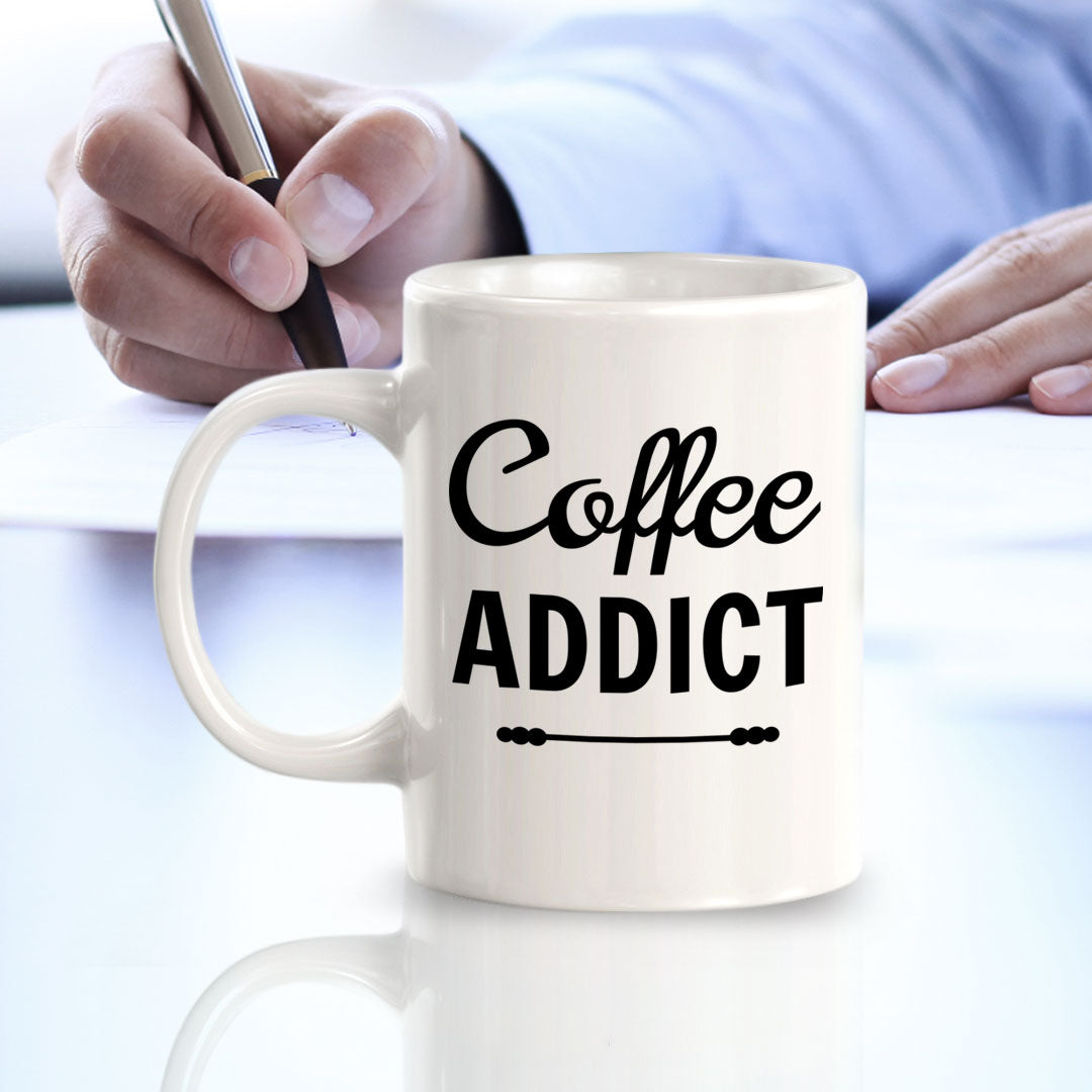 Designs ByLITA Coffee Addict Office Workspace Home Family 11oz Plastic/Ceramic Coffee Mug