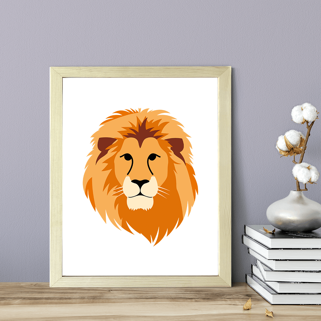 Designs ByLITA Lion, Wall Print Animals Art | Family Presents | Bedroom | Stylish Kindergarten Decor